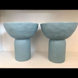 Set of two ceramic high bowls (light blue) designed by Thinkk Studio- Epoch